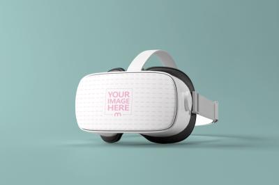 3D VR Headset Mockup on Light Background for Tech Display