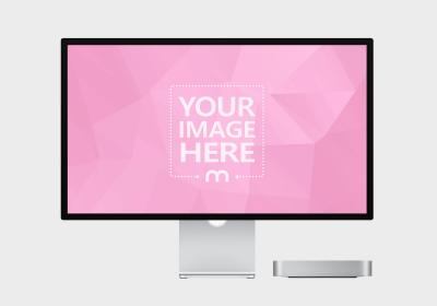 Apple Studio Display and Mac Mini Mockup Generator