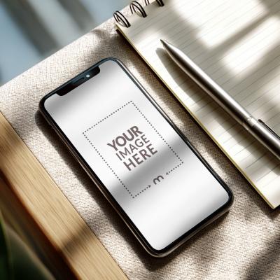 Flatlay Phone Mockup for Creative App Branding Showcase