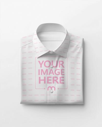 Folded Shirt Mockup on Isolated White Background