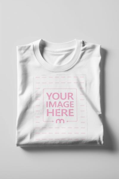 Folded T-Shirt Mockup Against Isolated Background