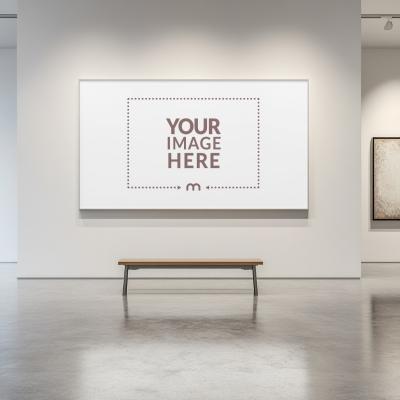 Frame Mockup for Landscape Painting in Gallery Showcase
