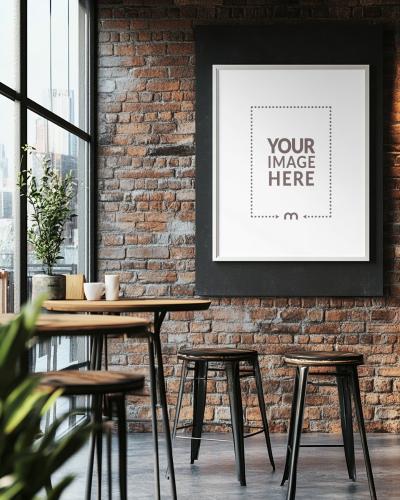 Frame Mockup in Cafe Wall for Motivational Art Prints