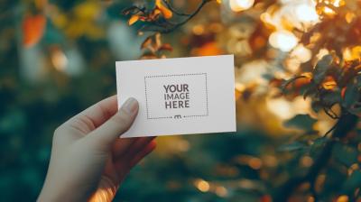 Hand-Held Business Card Mockup for Personal Branding Concepts