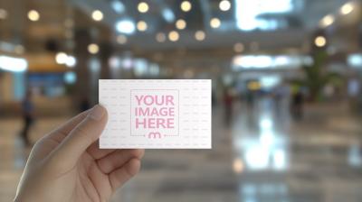 Hand Holding Blank Card Mockup for Branding Presentation