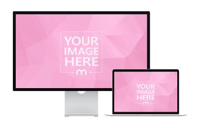 MacBook and Apple Studio Display Mockup