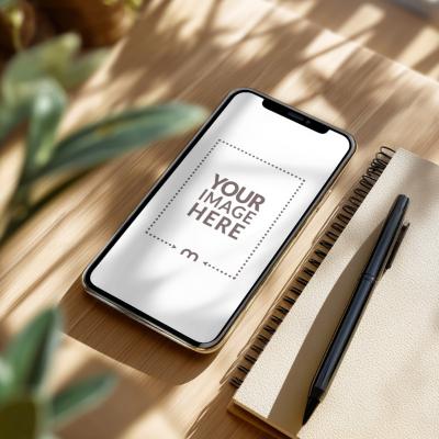 Mobile Screen Mockup in Work-from-Home Setup