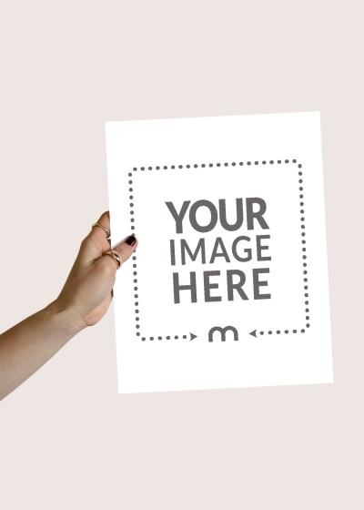 Office Document Mockup Held By Person in Customizable Background
