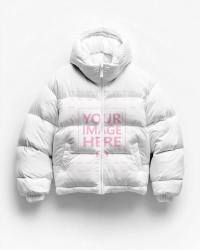 Puffer Jacket Mockup for Cold Season Apparel Campaign