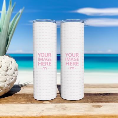 Beverage Can Mockup on a Sunny Beach Background