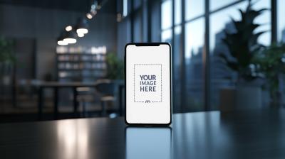 Smartphone Mockup with White Screen for App UI Showcases