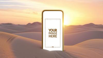 Smartphone Screen Mockup Generator Rising from Sand Dune