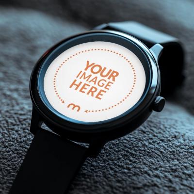 Smartwatch Mockup for Fitness Goals Dashboard Preview