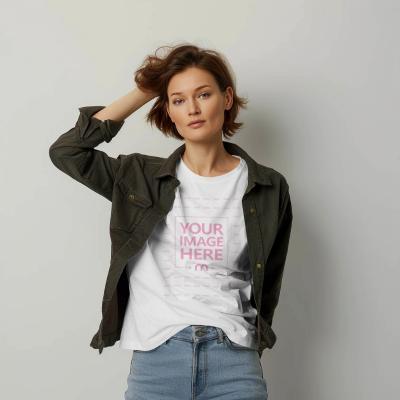 T-Shirt Mockup Generator for Woman with Jacket