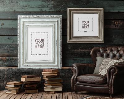 Vintage Frame Mockup Set for Retro Home Décor