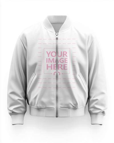 White Bomber Jacket Mockup for Urban Apparel Branding