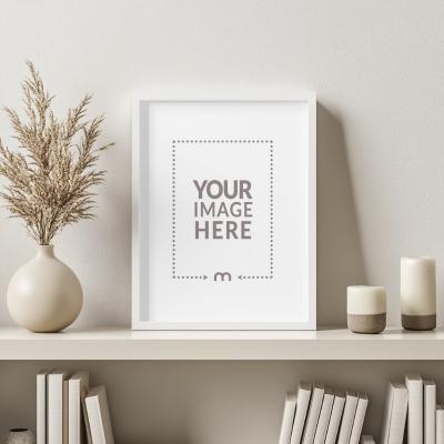 White Frame Mockup for Contemporary Poster Display