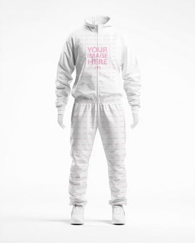 White Tracksuit Mockup for Athleticwear Brand Launch