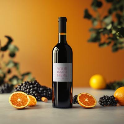 Wine Bottle Mockup in Bold Scene for Premium Beverage Branding