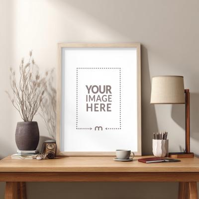 Wooden Frame Mockup for Artistic Home Styling Prints